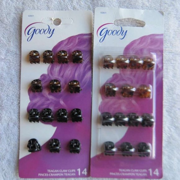 14 Goody Teagan Micro Claw Hair Clips Tortoiseshell Brown Black Small Tiny Jaw - Picture 4 of 6
